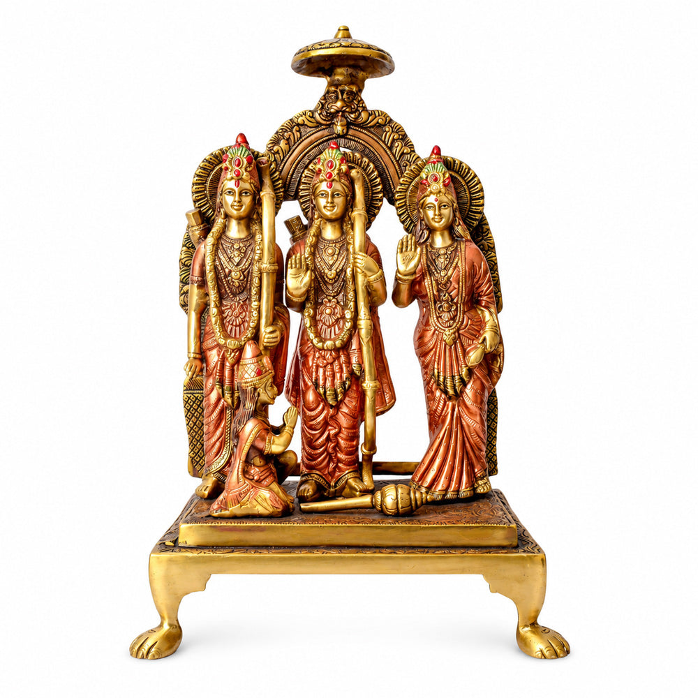 19.4 Inch Exquisite Brass Ram Darbar Idol – Spiritual Home Décor Piece