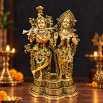 16.5 Inch Gorgeous Radha Krishna Brass Idol 16.5 Inch