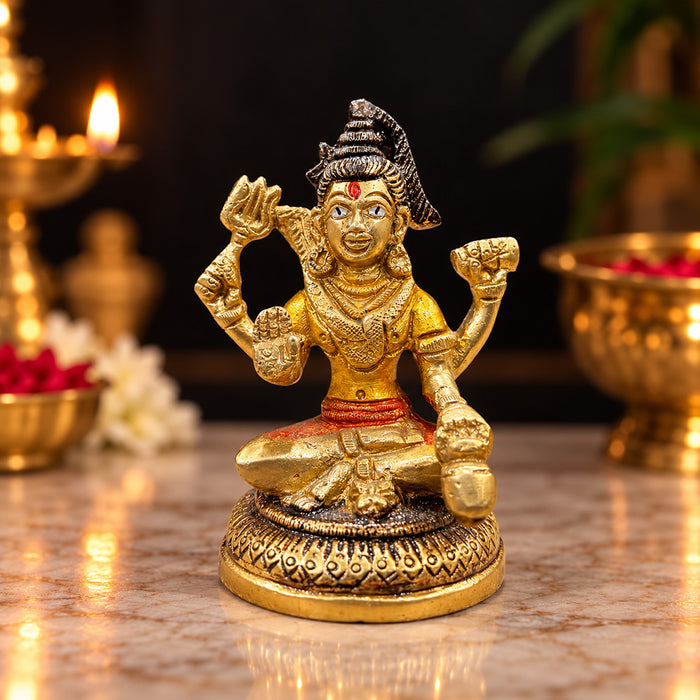 4 Inch Brass Chaturbhuj Shiva Ji Idol