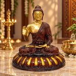 29 Inch Unique Dark Brass Buddha Statue
