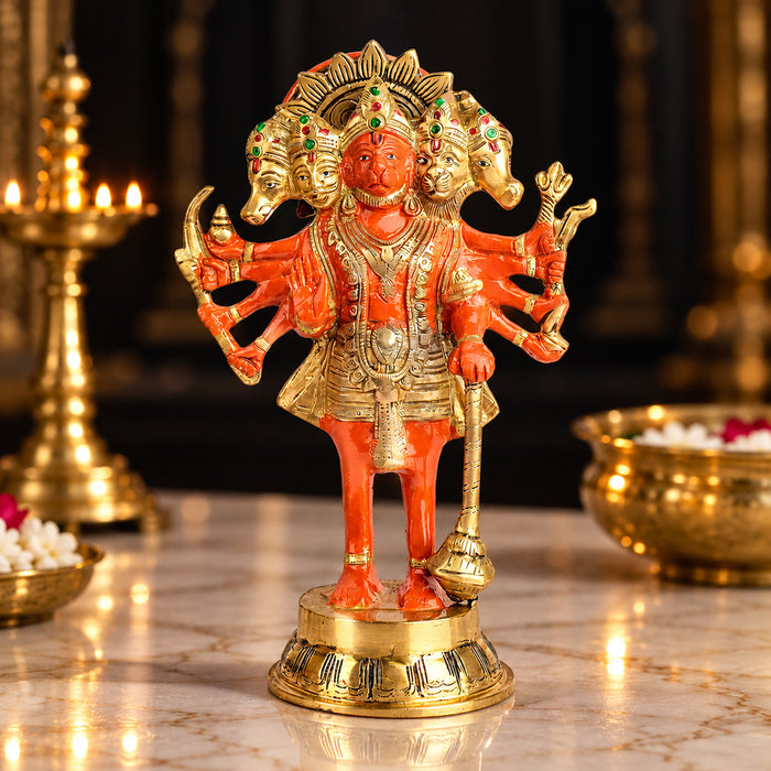 10.6 Inch Standing Kesari Nandan Hanuman Ji Brass Statue