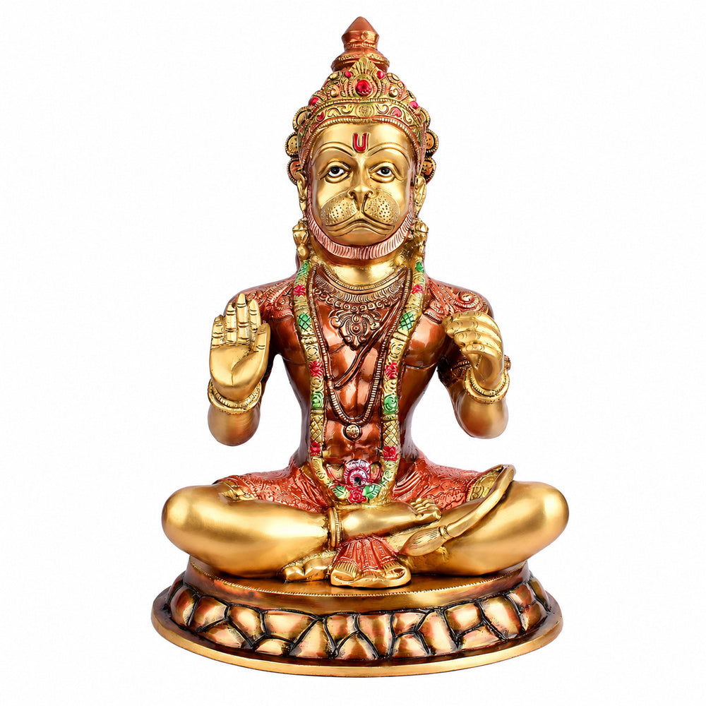 15 Inch Brass Blessing Lord Hanuman Idol