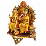 13 Inch Ram Sita Brass Idol Seated on Throne