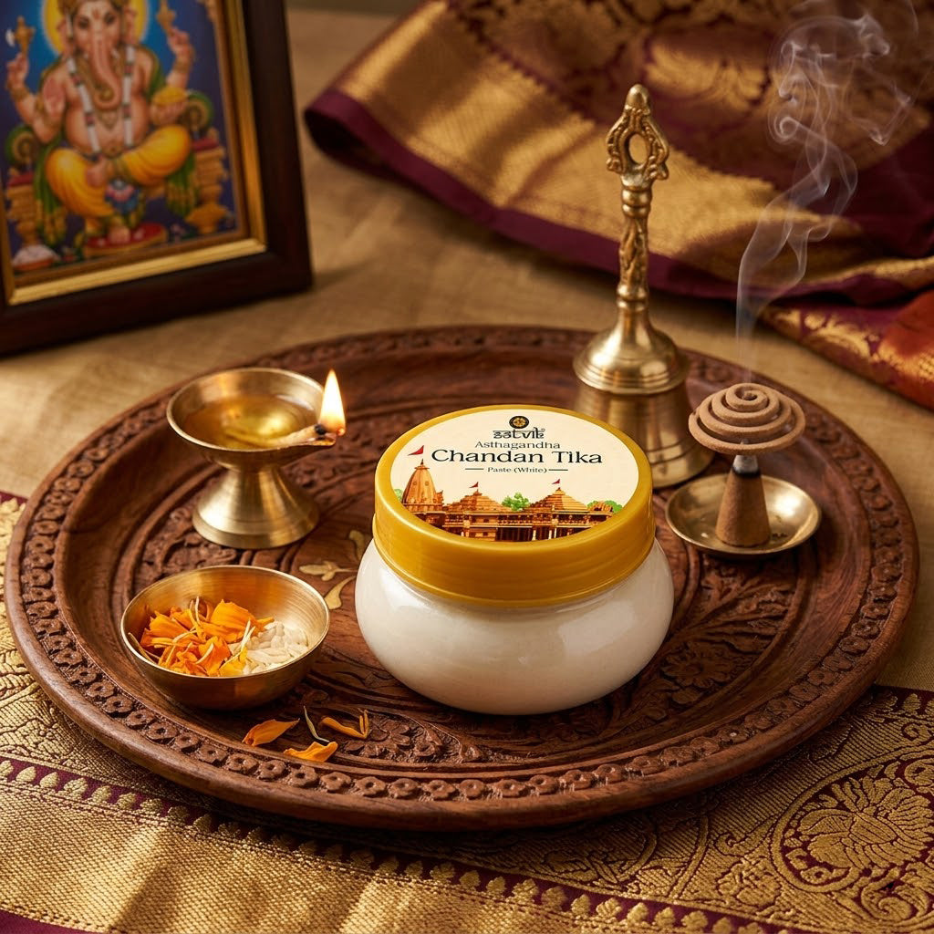 White Chandan/Gopi Chandan Tika Paste (Safed Chandan Tilak)