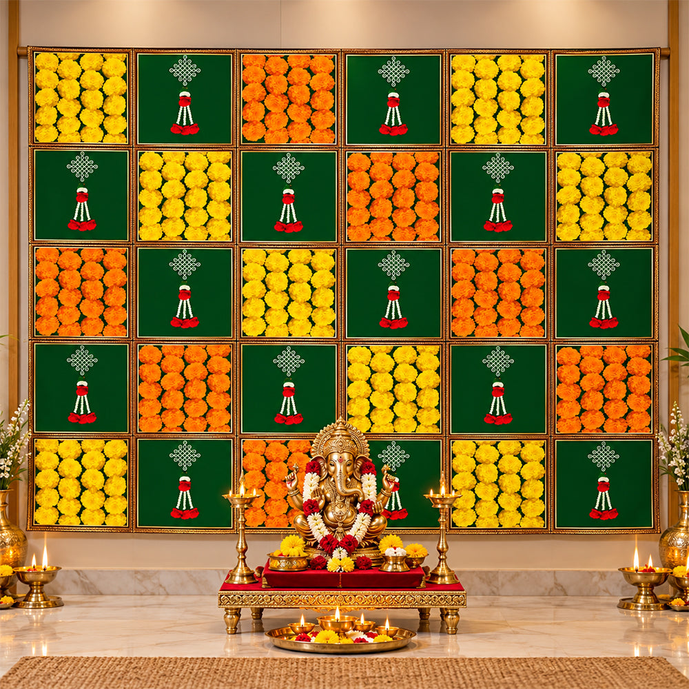 Backdrop Cloth Printed Genda Phool Design