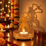 Golden Metallic Lord Rama Shadow Diya