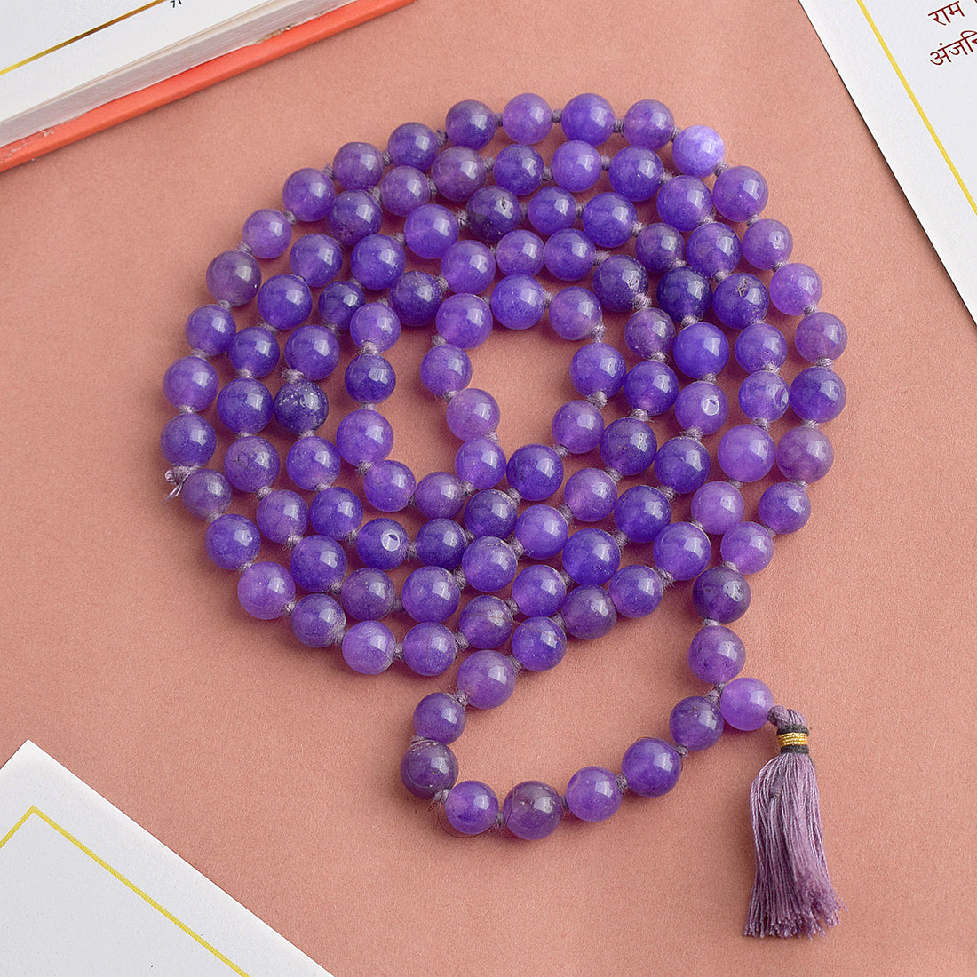 Hakik Jap Mala (Purple) – A Spiritual Meditation Mala for Wisdom, Inner Peace, and Higher Consciousness. India’s Premium Hakik Jap Mala Store - www.satvikstore.in

