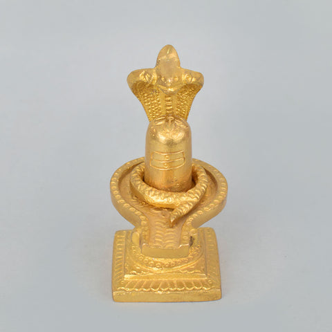 3.3 Inch Handcrafted Brass Shivlingam with Nag – Sacred Shiva Idol for Pooja, Meditation, and Home Temple Decor. No.1 Brass Idol Store www.satvikstore.in 