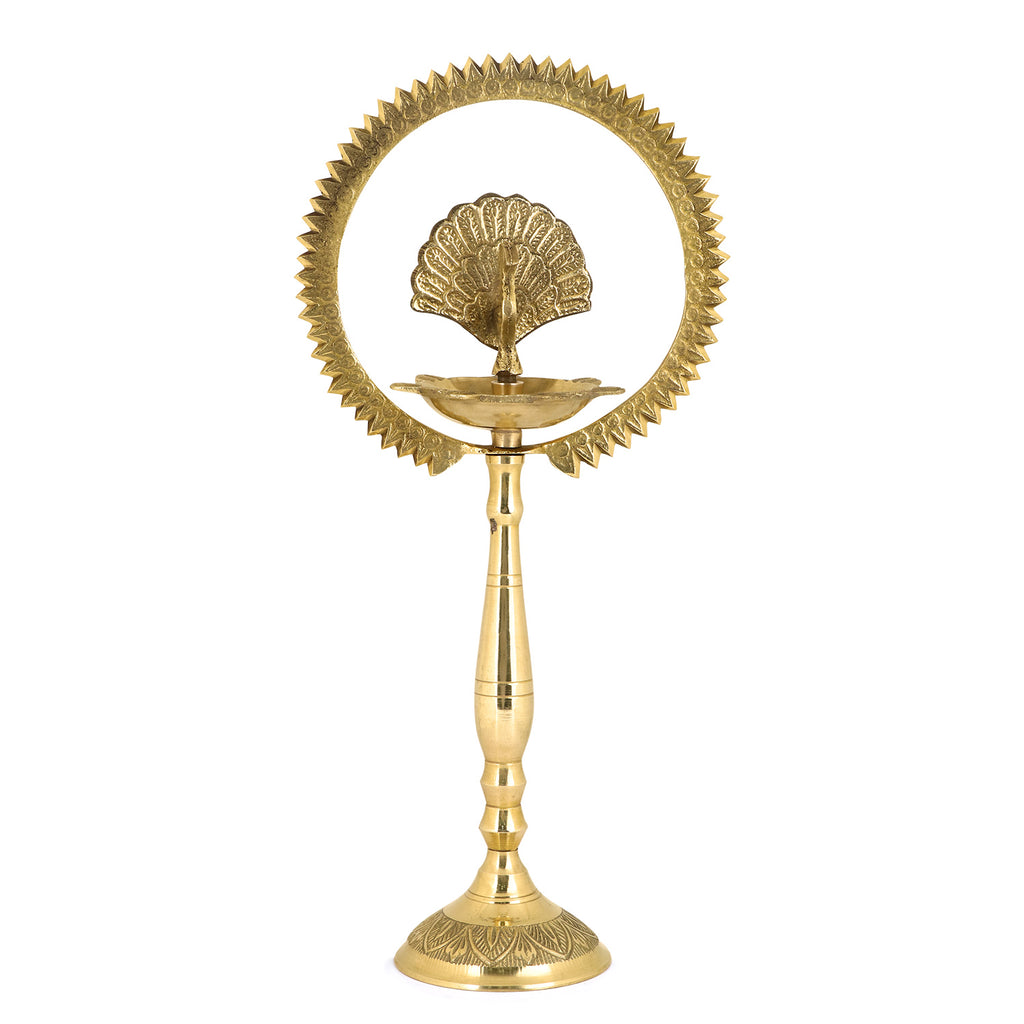 10 Inch Brass Mor Kiran Standing Diya Puja Store Online Pooja Items Online Puja Samagri Pooja Store near me www.satvikstore.in