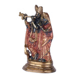 6.2 Inch Traditional Black Radha Krishna Brass Statue