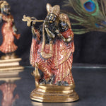 6.2 Inch Traditional Black Radha Krishna Brass Statue