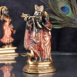6.2 Inch Traditional Black Radha Krishna Brass Statue