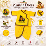 Size 3 Makhan Chor Yellow Krishna Dress with Pink Border