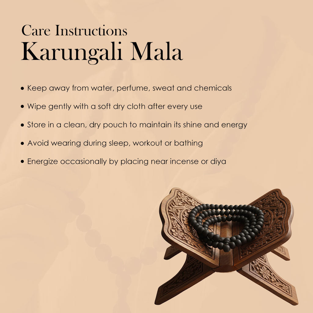 Karungali Mala 8mm with Sumeru Bead Govt Certified Original