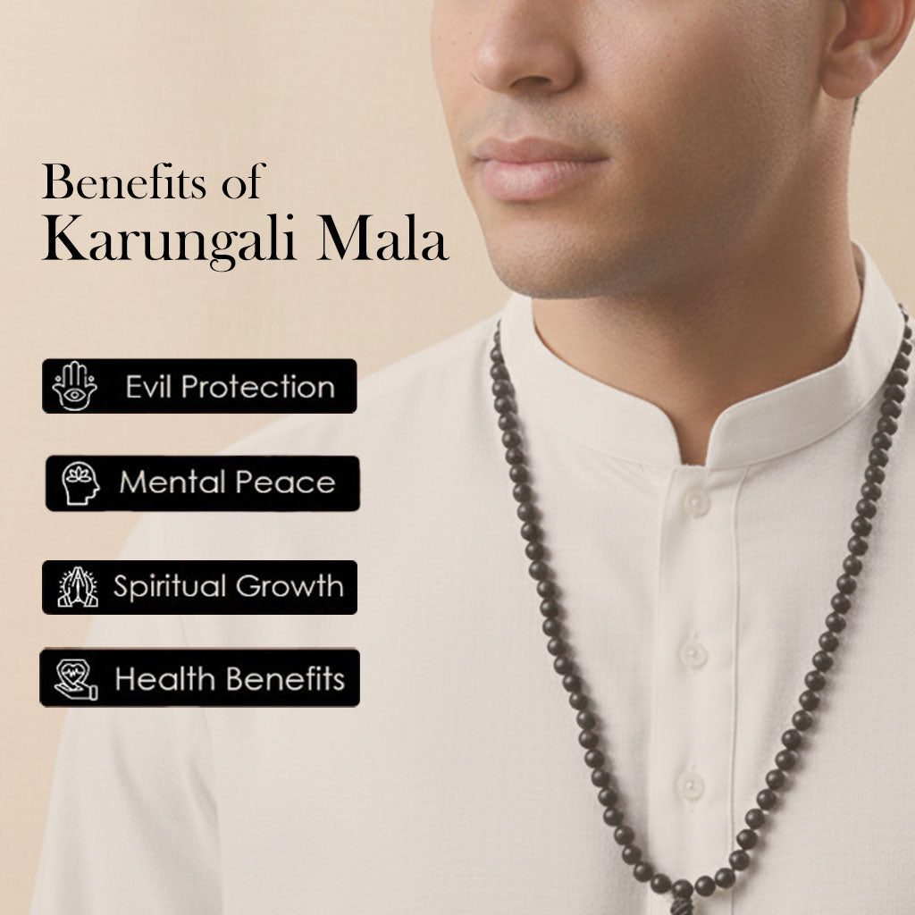 Karungali Mala 8mm with Sumeru Bead Govt Certified Original