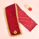 Maroon Patka/Duppata with Floral Design| India’s Largest Pooja Accessories Brand – www.satvikstore.in