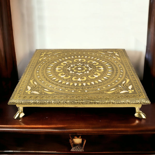 Vibrant Traditions: Meenakari-Embellished Worship Chowki