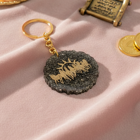 Pyrite 7 Horse Keyring Spiritual Prosperity and Positive Energy Accessory for Home and Office India’s Largest Puja Accessories Brand- www.satvikstore.in