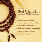 Certified 12mm 100% Original Authentic Pure Elastic Red Sandalwood Jap Mala (Andhra Pradesh)