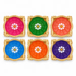 Shimmering Traditions Beautiful Clay Diyas for Diwali Set of 6