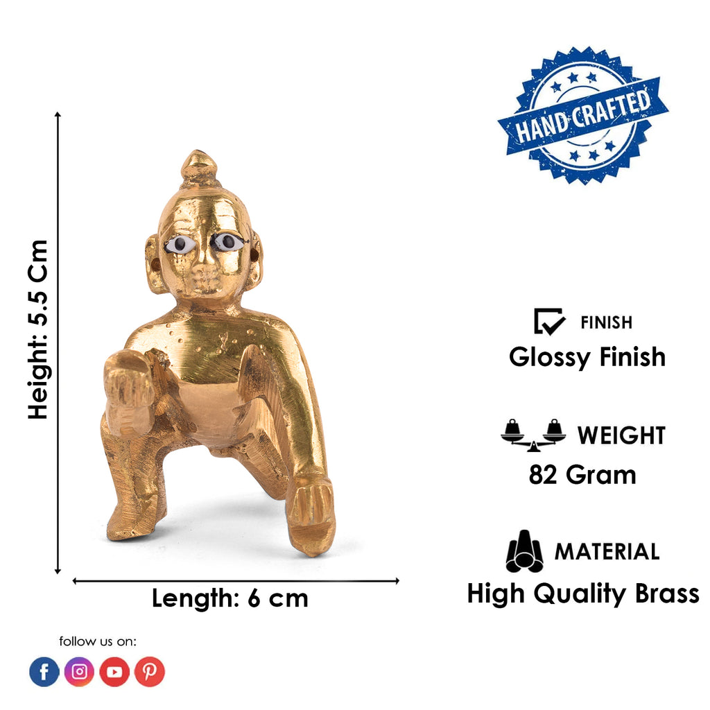 Brass Laddu Gopal Idol (Size 0) Puja Store Online Pooja Items Online Puja Samagri Pooja Store near me www.satvikstore.in