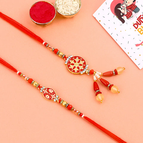 Stylish Beaded Bhaiya Bhabhi Rakhi Set India’s Largest Pooja Accessories Brand – www.satvikstore.in
