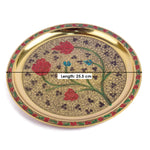 Ravishing 8 Pc Brass Puja Thali Set with Premium Velvet Box (10 Inch)