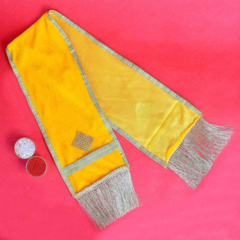 Traditional Yellow Angvastra/Patka/Duppata 22 Inch