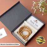 Certified 6mm 100% Original Authentic Mysore White Sandalwood (Chandan) Jap Mala