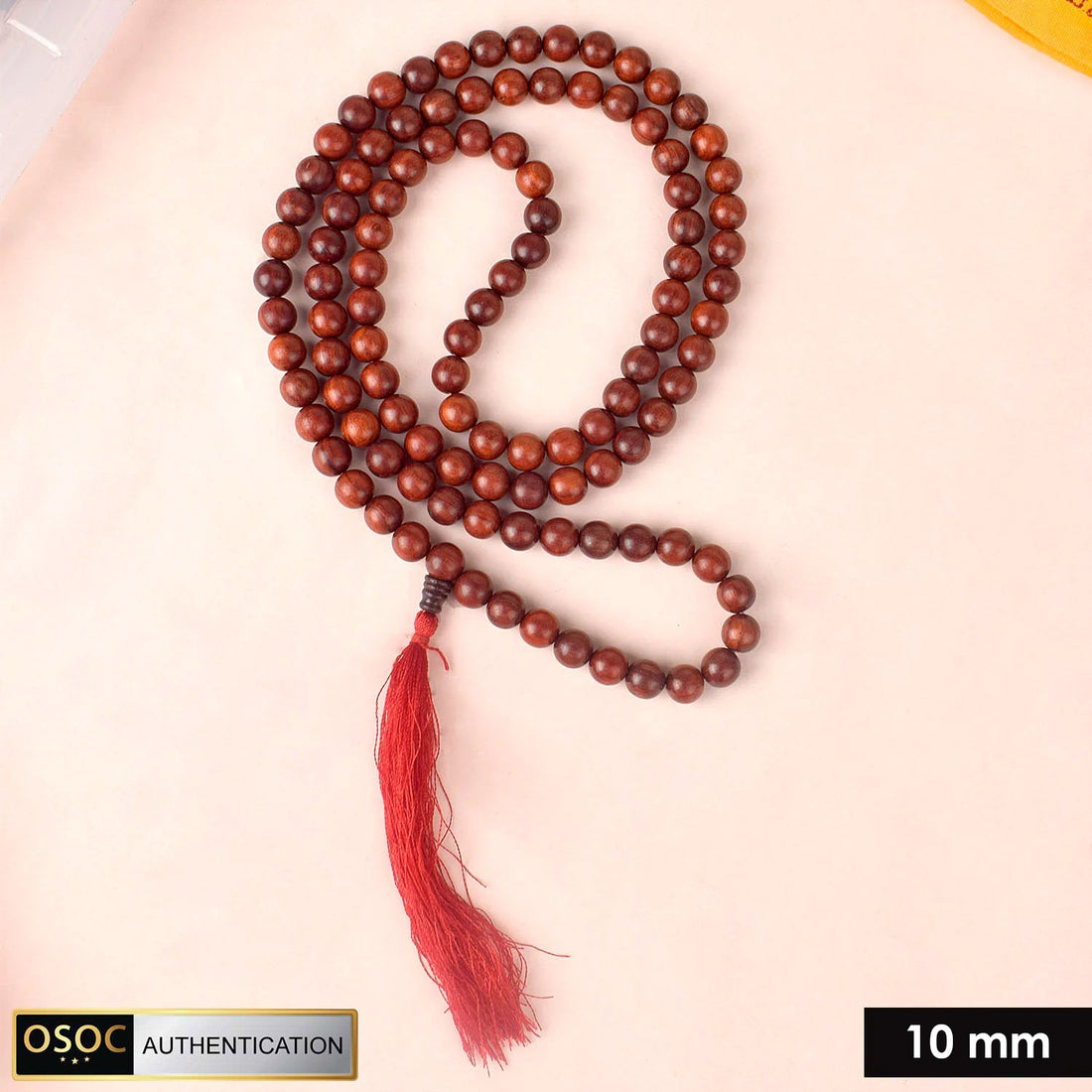 Certified 100% Original Authentic Pure Red Sandalwood Jap Mala (Andhra Pradesh)