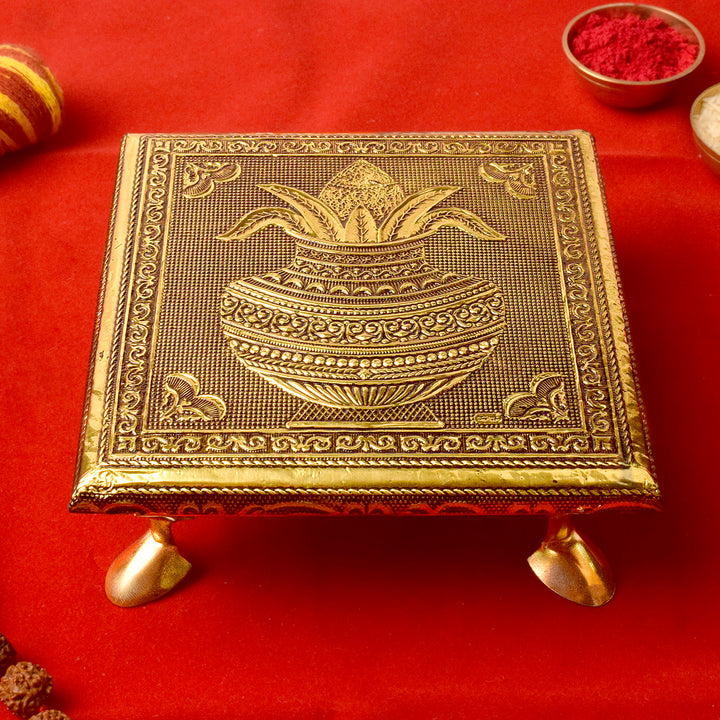 Wooden Kalash Chowki  | India’s Largest Pooja Accessories Brand – www.satvikstore.in