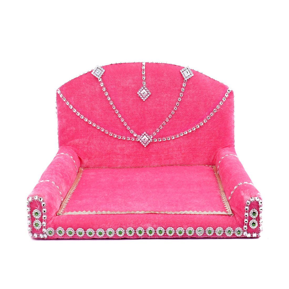 Laddu Gopal's Velvet Charisma: A Sacred Singhasan - Large