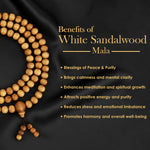 10mm Elastic 27 Bead White Chandan Mani Mala
