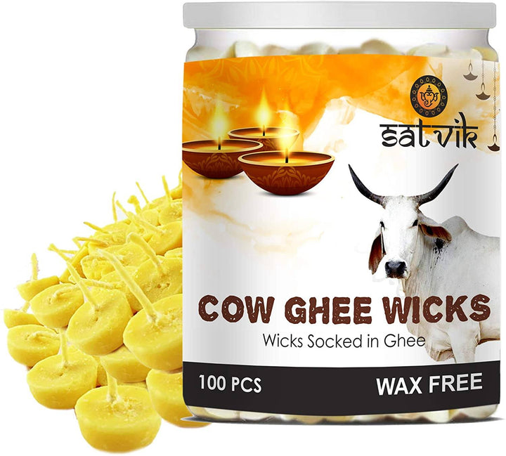 Pure Cow Ghee Wicks (Wax Free) Puja Store Online Pooja Items Online Puja Samagri Pooja Store near me www.satvikstore.in