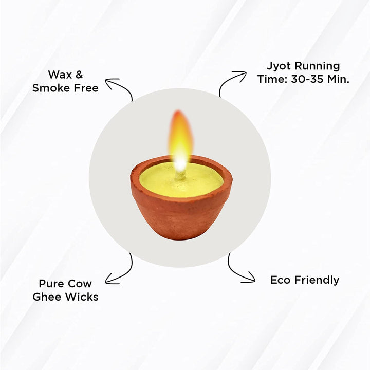 60 Min Cow Ghee Diya (Nitya Jyot) Puja Store Online Pooja Items Online Puja Samagri Pooja Store near me www.satvikstore.in