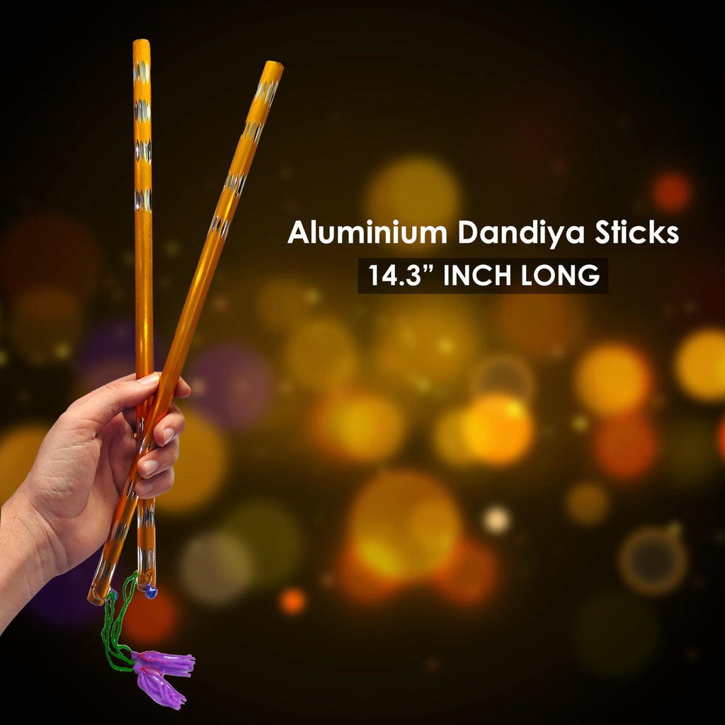 Aluminium Dandiya Sticks For Garba Nights (1 Pair) Puja Store Online Pooja Items Online Puja Samagri Pooja Store near me www.satvikstore.in