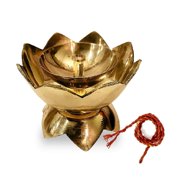 Brass Lotus Kamal Shape Diya Puja Store Online Pooja Items Online Puja Samagri Pooja Store near me www.satvikstore.in