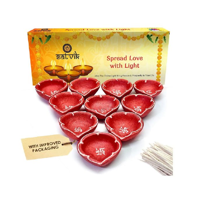 Designer Clay Diya | India’s Largest Pooja Accessories Brand – www.satvikstore.in