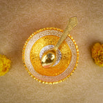 Decorative Embossed Silver Base Bowl