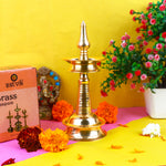 9 Inch Small Brass Kerala Diya. AKP NilaVilakku Deepam