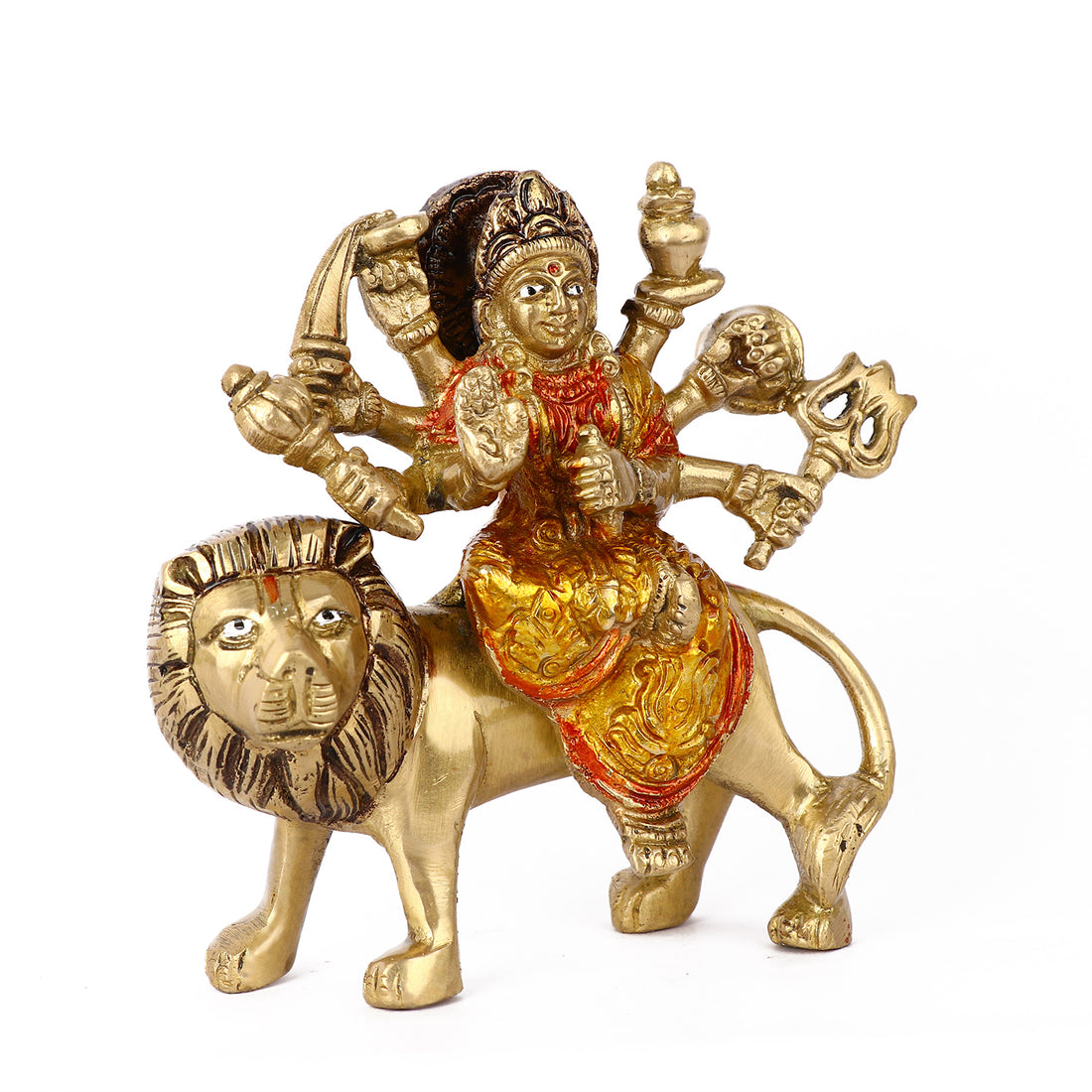 4.5 Inch Eye Catching Maa Durga Brass Idol