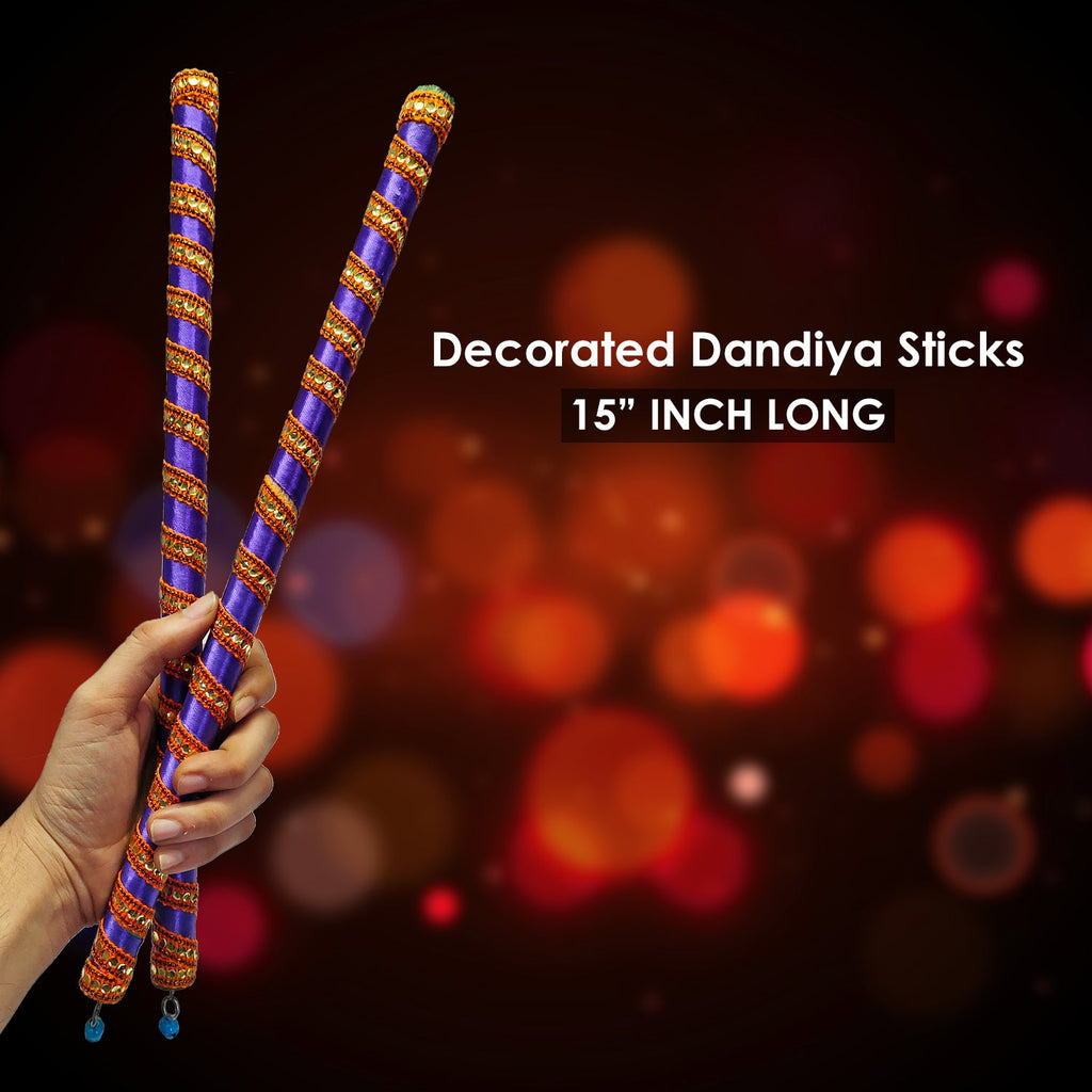 Wooden Dandiya Sticks For Garba Nights (1 Pair) Puja Store Online Pooja Items Online Puja Samagri Pooja Store near me www.satvikstore.in