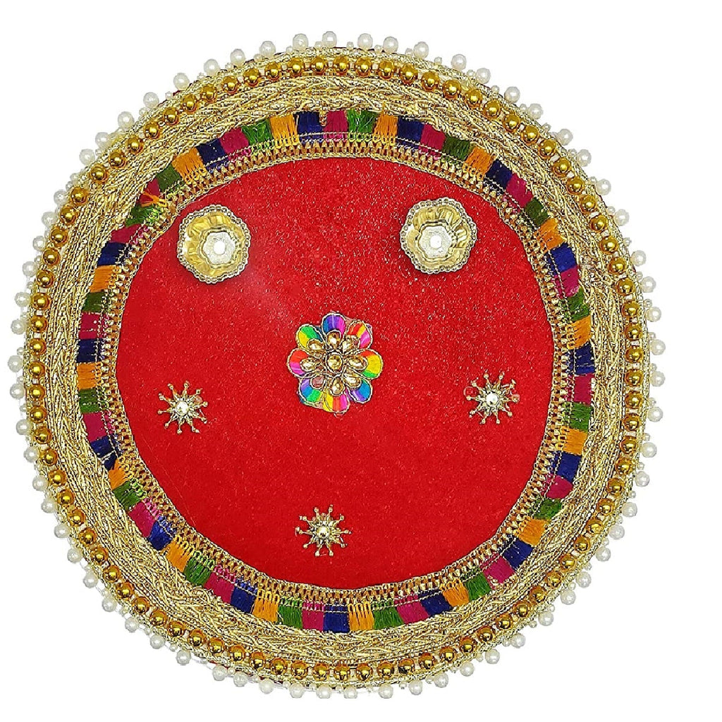 Handcrafted Velvet Thali for Pooja Puja Store Online Pooja Items Online Puja Samagri Pooja Store near me www.satvikstore.in