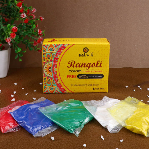 Rangoli Colors (5 Pc Pouch Pack) | India’s Largest Pooja Accessories Brand – www.satvikstore.in