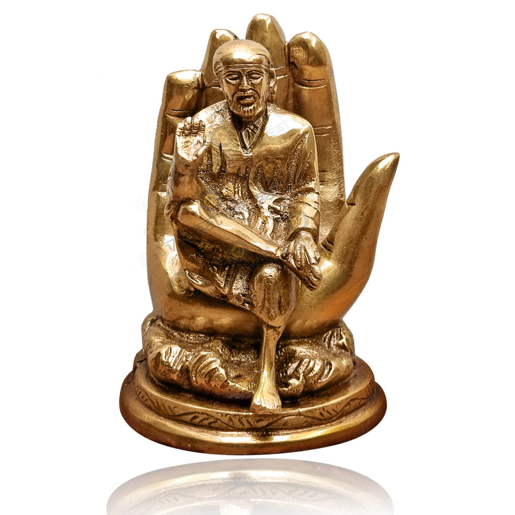 Pure Brass Shirdi Sai on Hand Statue Puja Store Online Pooja Items Online Puja Samagri Pooja Store near me www.satvikstore.in