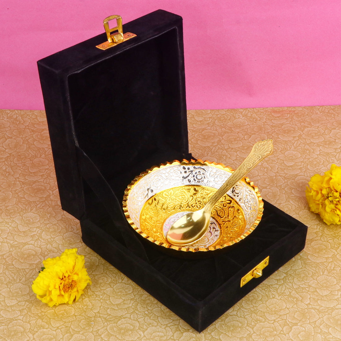 Embossed Silver Base Bowl | India’s Largest Pooja Accessories Brand – www.satvikstore.in